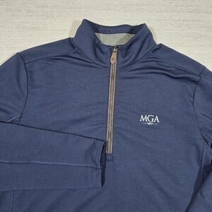 Vineyard Vines Jim Nantz 1/4 Zip Performance Mens M Blue Golf MGA Logo Pullover